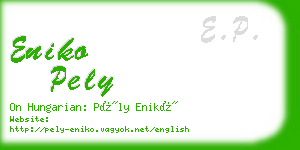 eniko pely business card